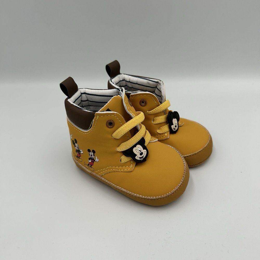 DISNEY BABY MICKEY MOUSE 3-9 Months Brown Little Walker Shoe No box